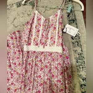 NWT Floral Pink High Low Midi Dress